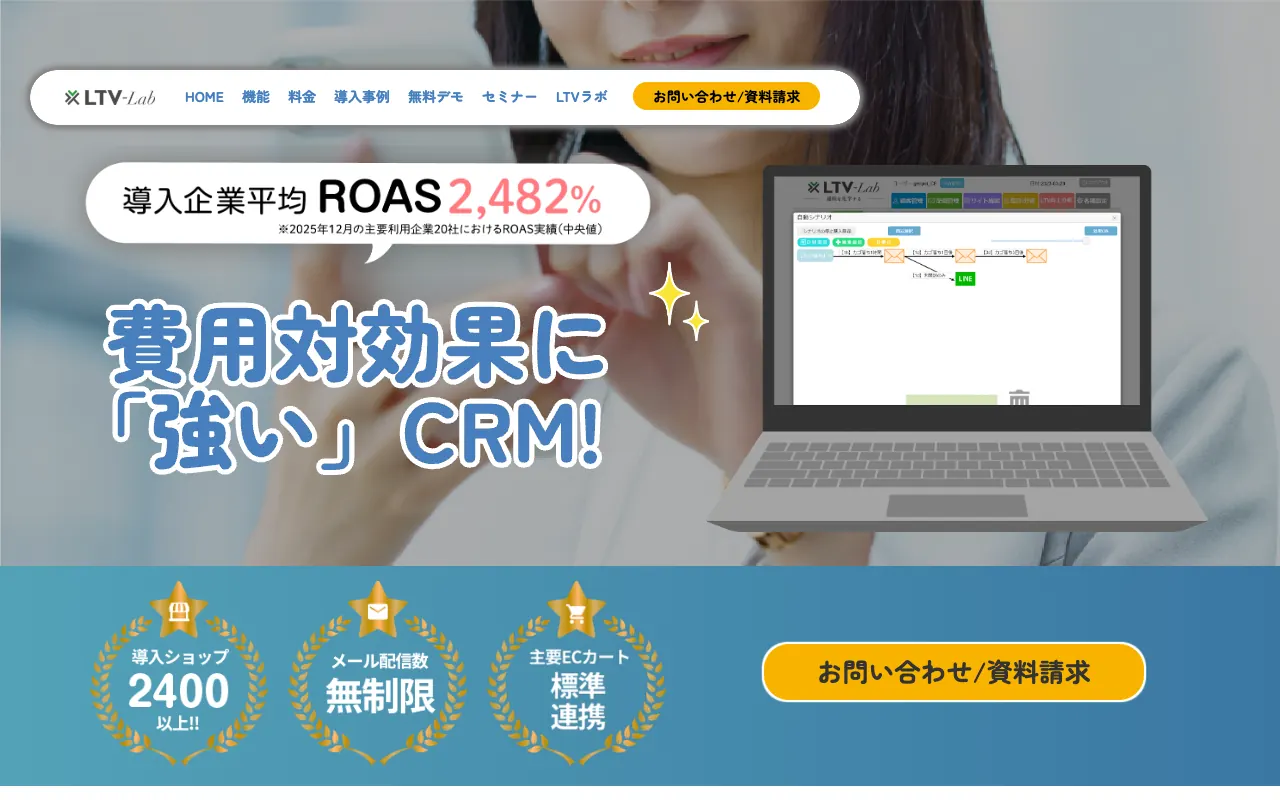 LTV-Labの公式サイトのトップページ