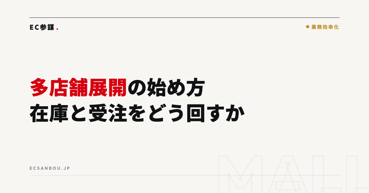 多店舗展開の始め方｜楽天×Amazon×自社ECの在庫・受注管理