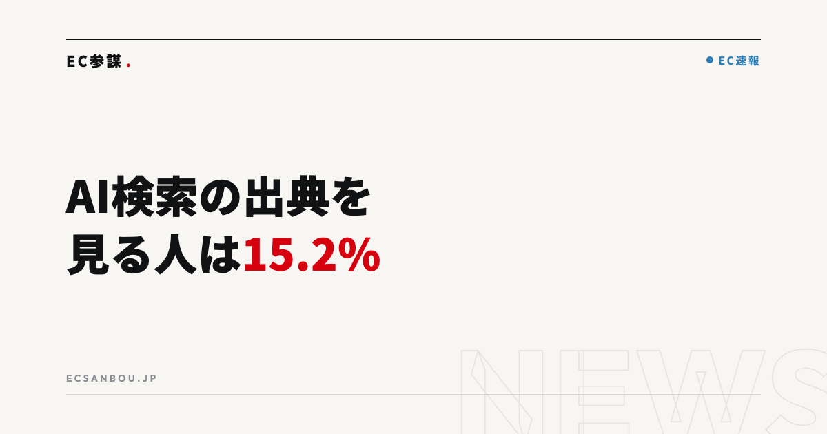 AI検索の出典を毎回確認する人は15.2%｜EC運営者にとっての意味と今やるべきこと