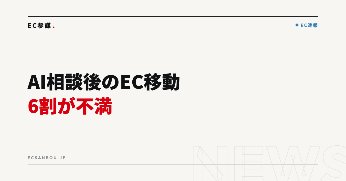 AI相談後の「ECサイト移動」に6割が不満|メルカート調査とEC運営者にとっての意味
