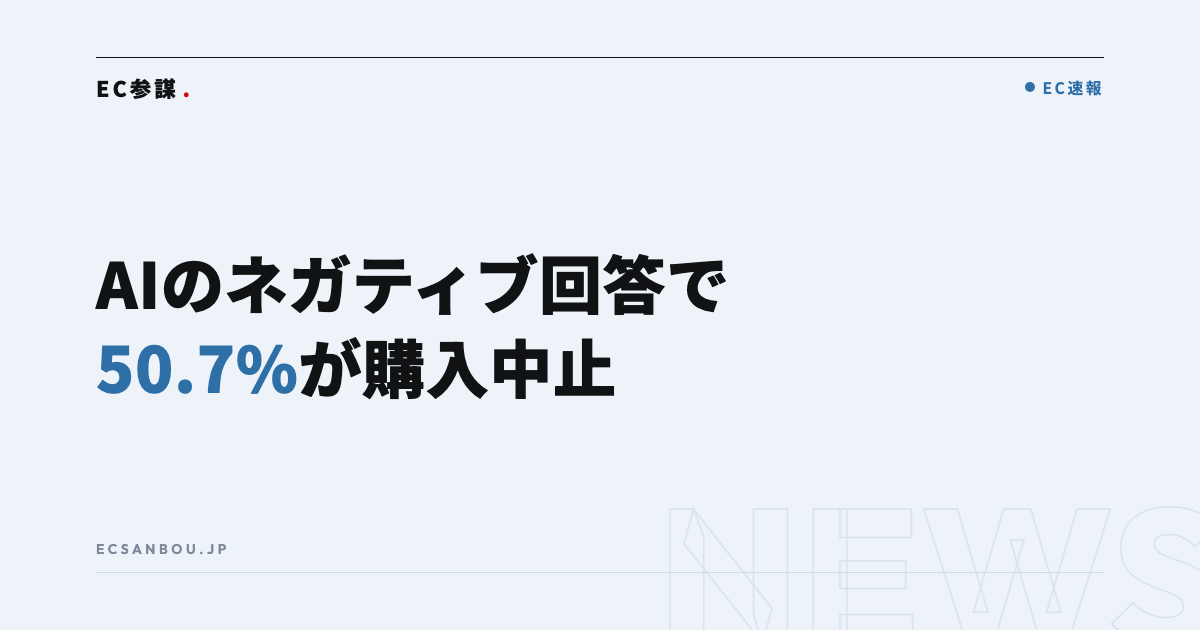AIのネガティブ回答で50.7%が購入中止・他社比較｜EC運営者にとっての意味と今やるべきこと