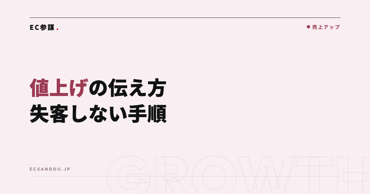 値上げの伝え方|ECの価格改定で失客しないお知らせの手順と例文